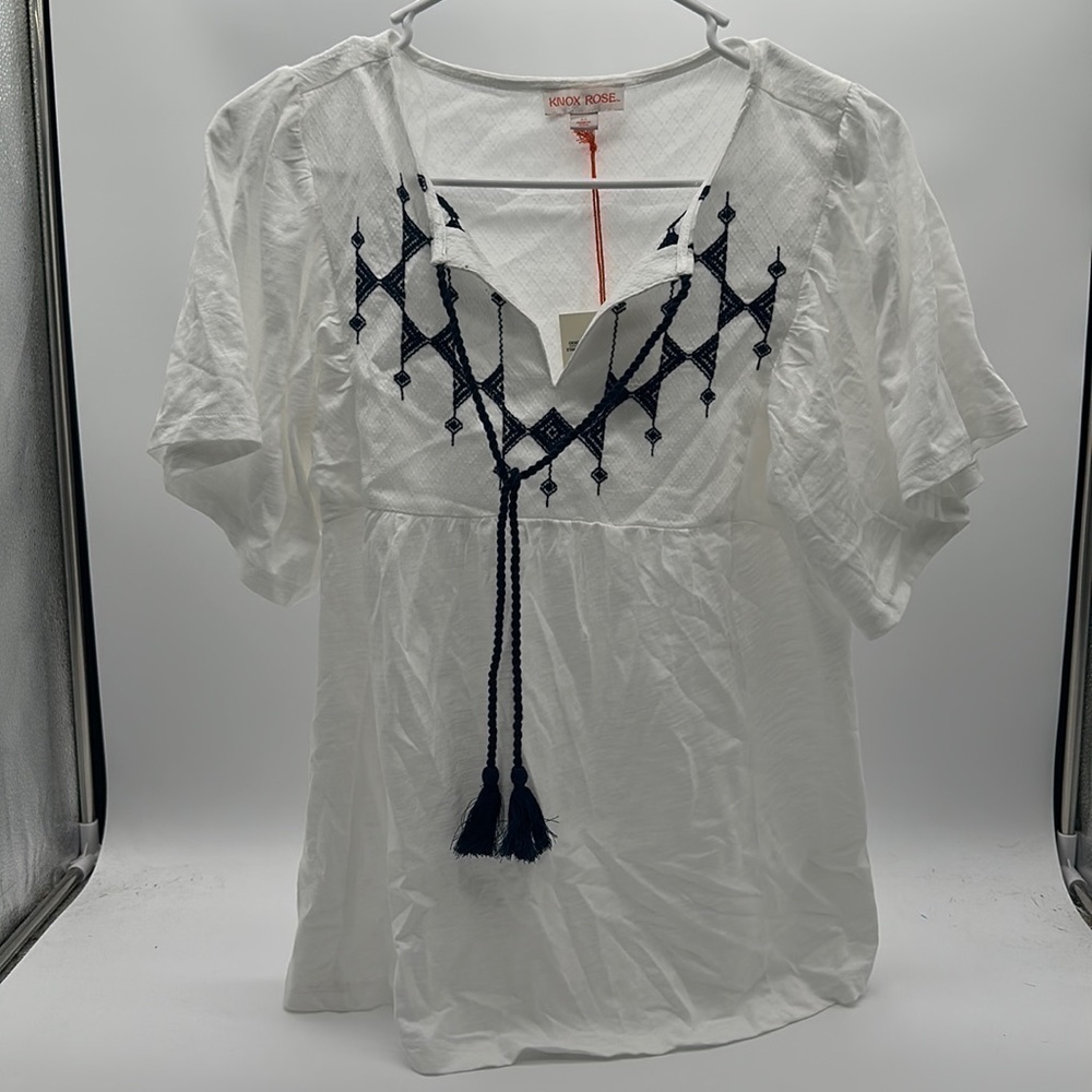 Women's Size X-Small Knox Rose CLOSE OUT WHITE BLUE DISCOUNTED CHEAP CLEAN